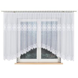 Firanka żakardowa gotowa na żabki ŻANETA 550x155 biała