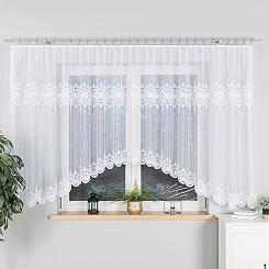 Firanka żakardowa gotowa na żabki ŻANETA 550x155 biała