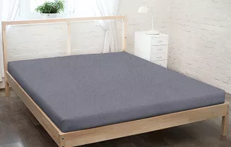 Prześcieradło frotte z gumką 180x200 stalowy GRUBE