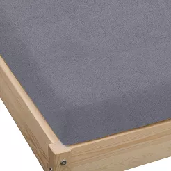 Prześcieradło frotte z gumką 180x200 stalowy GRUBE