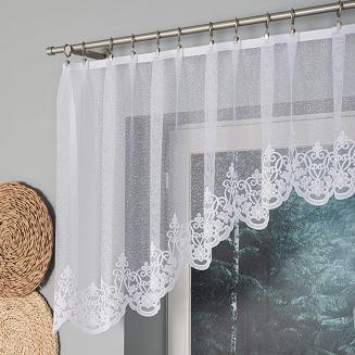 Firanka żakardowa gotowa na żabki ŻANETA 300x80 biała