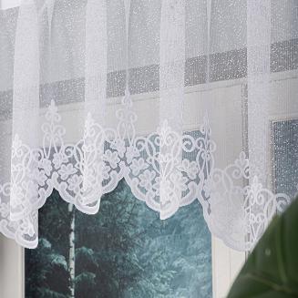 Firanka żakardowa gotowa na żabki ŻANETA 300x80 biała