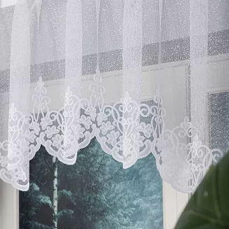 Firanka żakardowa gotowa na żabki ŻANETA 300x80 biała