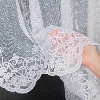 Firanka żakardowa gotowa na żabki ŻANETA 300x80 biała