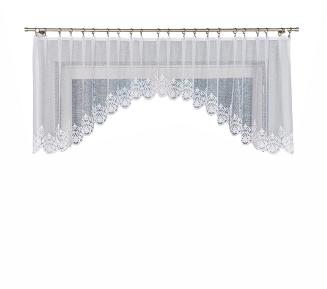 Firanka żakardowa gotowa na żabki ŻANETA 300x80 biała