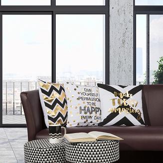 Poszewka dekoracyjna ESSIE 40x40 Eurofirany biała srebrna