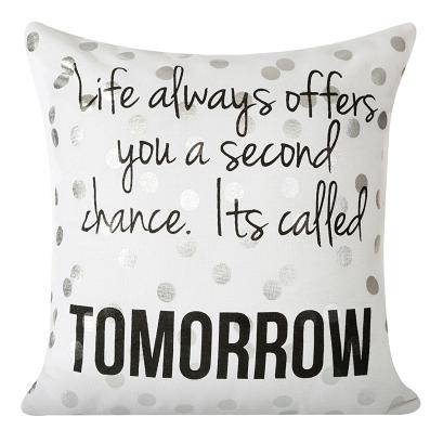 Poszewka dekoracyjna ESSIE 40x40 Eurofirany biała srebrna