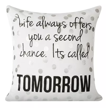 Poszewka dekoracyjna ESSIE 40x40 Eurofirany biała srebrna