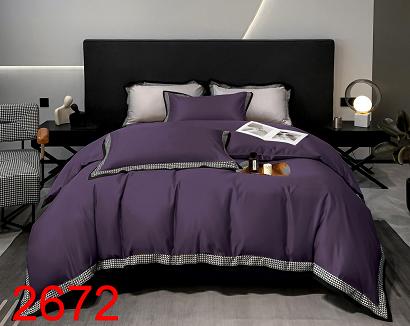 Pościel 160x200 jednobarwna oberżyna wzorzysta plisa falbana