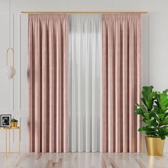 Zasłona gotowa na taśmie VELVI 140x250 jsanoróżowa