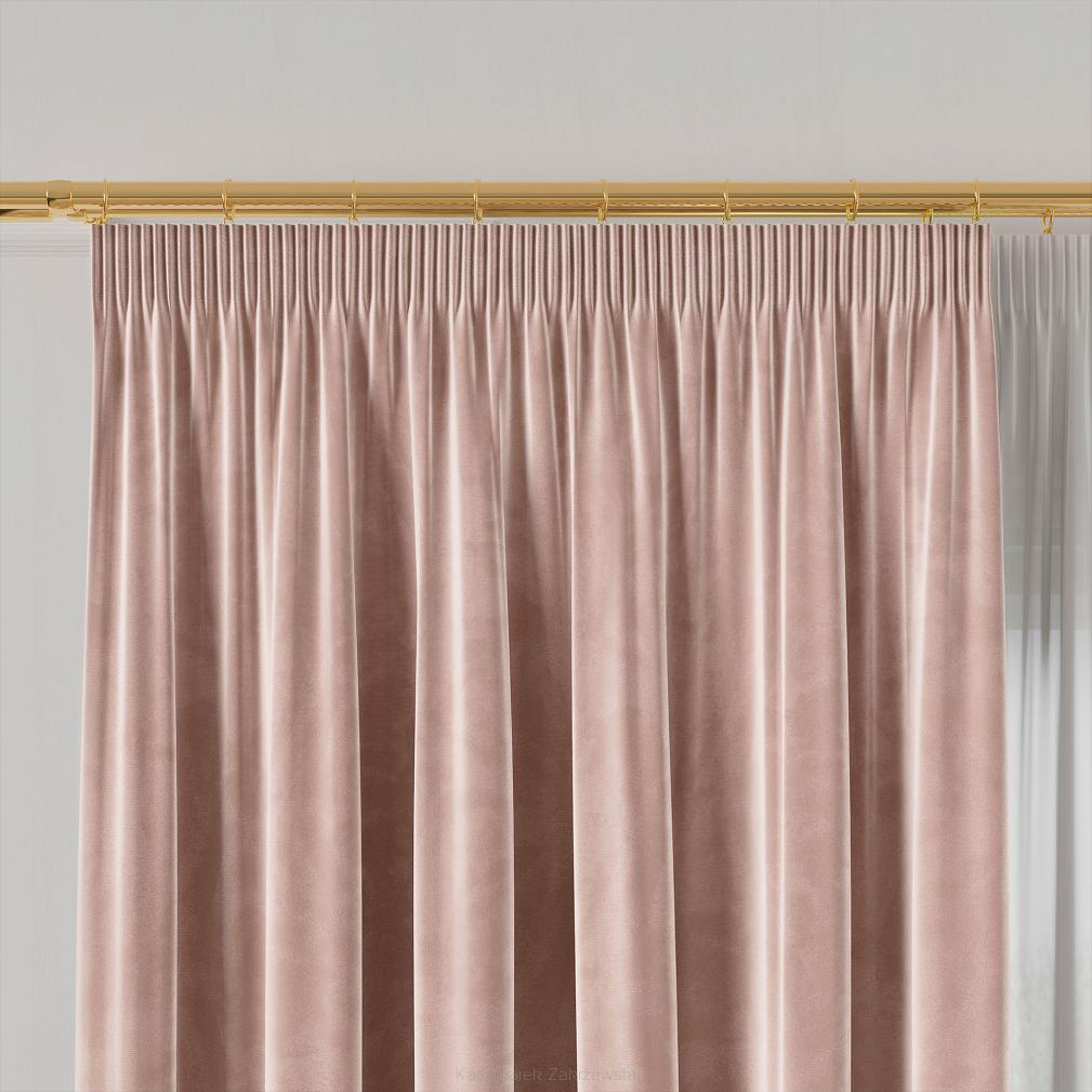 Zasłona gotowa na taśmie VELVI 140x250 jsanoróżowa