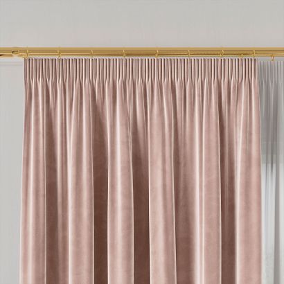 Zasłona gotowa na taśmie VELVI 140x250 jasnoróżowa