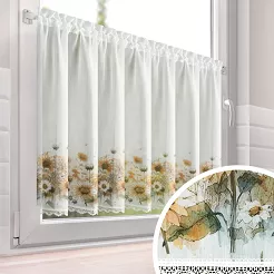 Zazdrostka gotowa na tunelu SUNFLOWER 150x70 Eurofirany biała żółte słoneczniki