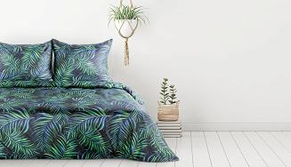 Pościel bawełniana PALMS 160x200 Design91 czarny