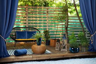 Zasłona gotowa na przelotkach RITA 140x250 Eurofirany granatowy