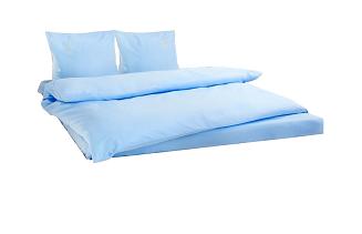 Pościel haftowana z prześcieradłem 160x200 niebieska