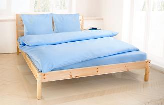 Pościel haftowana z prześcieradłem 160x200 niebieska