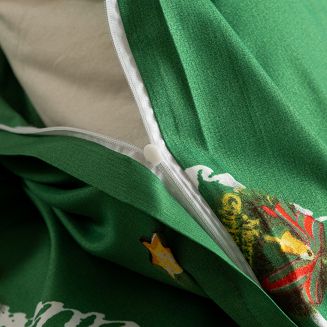 Pościel świąteczna 220x200 zielona choinki