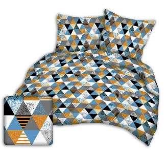 Pościel z kory 160x200 wzór kolorowe trójkąty