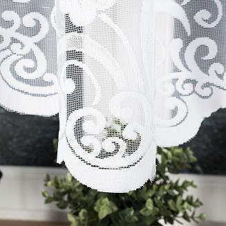 Firanka żakardowa gotowa na żabki FUKSJA 400x160 biała