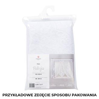 Firanka żakardowa gotowa na żabki FUKSJA 400x160 biała