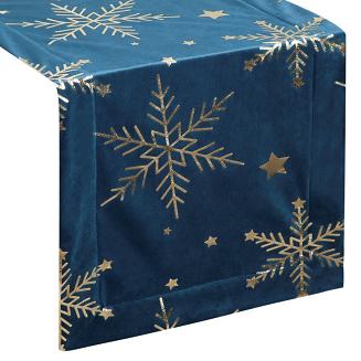 Obrus świąteczny 40x140 Eurofirany granatowy