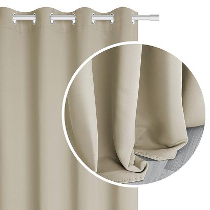 Zasłona gotowa na przelotkach HOLD 140x250 zaciemniająca blackout beżowa