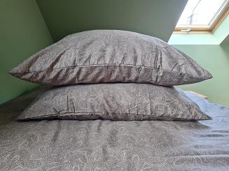 Pościel satynowa 160x200 beżowa czarna ornamenty paisley