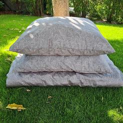 Pościel satynowa 160x200 beżowa czarna ornamenty paisley