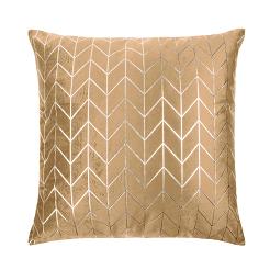 Poszewka dekoracyjna NORD 45x45 welurowa musztardowa geometria