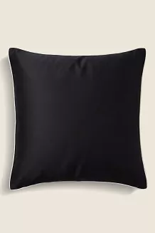 Poszewka bambusowa 40x40 czarna z białą bizą