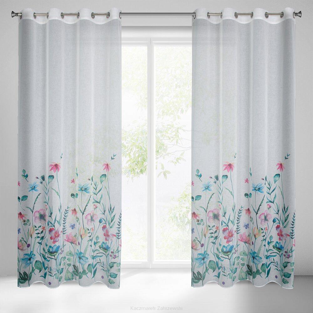 Zasłona gotowa na przelotkach LILIAN 140x250 Eurofirany biały