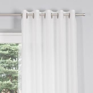 Zasłona gotowa na przelotkach BASIC 145x230 półprzezroczysta biała