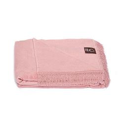 Koc bawełniano-akrylowy 150x200 brudny róż