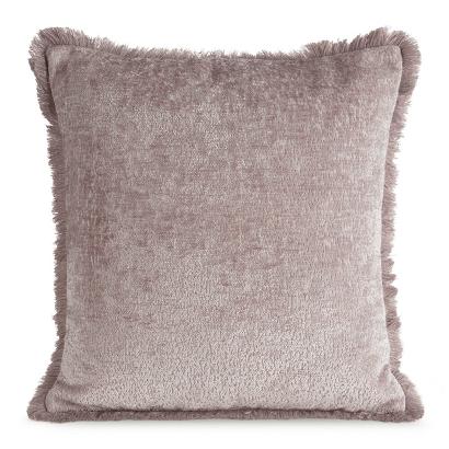 Poszewka dekoracyjna ADIA 45x45 Eurofirany pudrowa z subtelnymi frędzlami