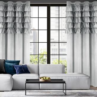 Zasłona gotowa na przelotkach AURA 140x250 Eurofirany srebrny