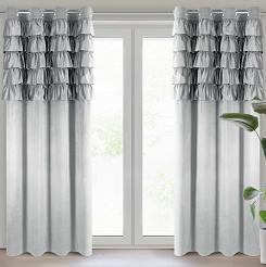 Zasłona gotowa na przelotkach AURA 140x250 Eurofirany srebrny