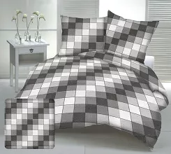 Pościel z kory 160x200 wzór piknikowa krata szara