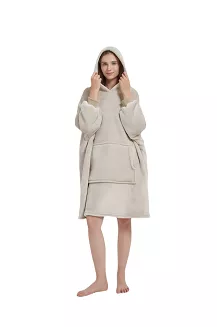 Kocobluza z kapturem Sherpa HOODIE beżowa