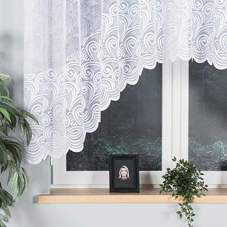 Firanka żakardowa gotowa na żabki KINGA 300x140 biała