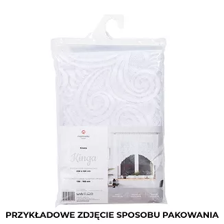 Firanka żakardowa gotowa na żabki KINGA 300x140 biała