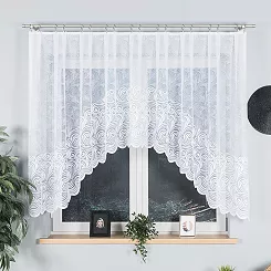 Firanka żakardowa gotowa na żabki KINGA 300x140 biała