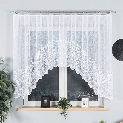 Firanka żakardowa gotowa na żabki KINGA 300x140 biała