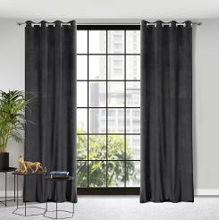 Zasłona gotowa na przelotkach LILI 140x250 Eurofirany czarny