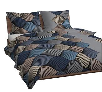 Pościel bawełniana 160x200 szara niebieska beżowa warkocze