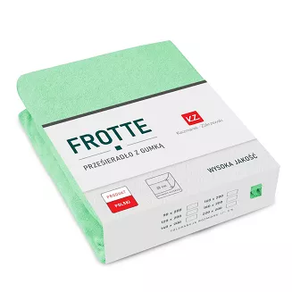 Prześcieradło frotte z gumką 90x200 seledynowy GRUBE