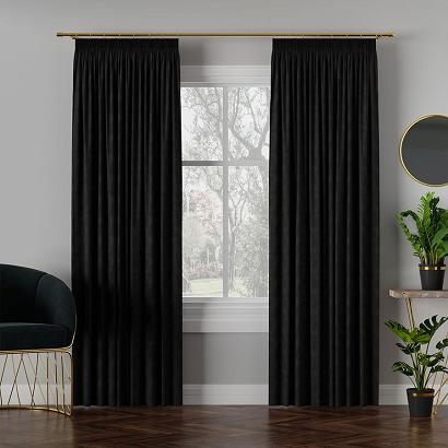 Zasłona gotowa na taśmie MILAS 140x250 czarna