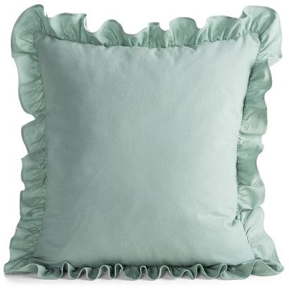 Poszewka dekoracyjna FALBANKA 45x45 Eurofirany szałwiowa obszyta falbaną