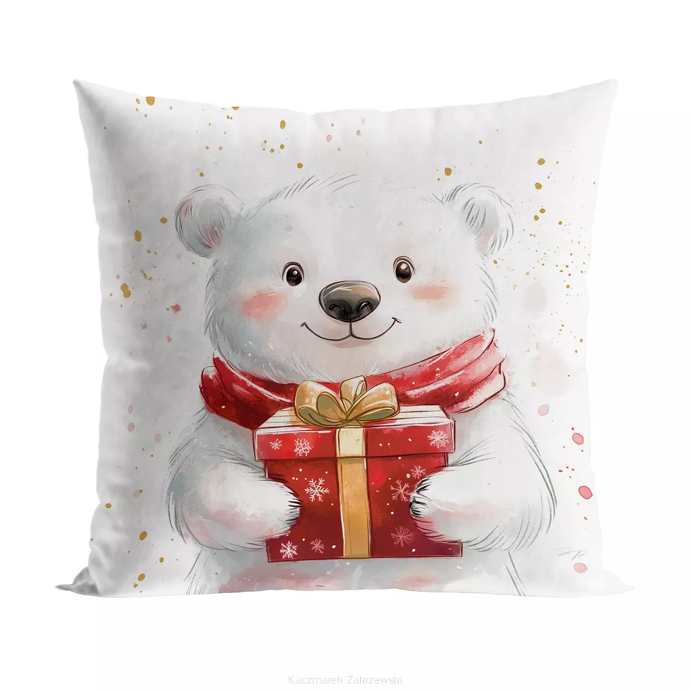 MISIEK, BAJKOWE ŚWIĘTA Poszewka dekoracyjna VELVET, 40x40cm, kolor 001 biały PBN357/POP/001/040040/1