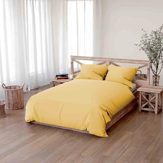 Pościel bawełniana SIMPLY 140x200 musztardowa